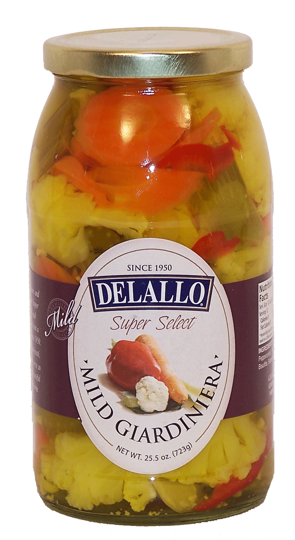 Delallo Super Select mild giardiniera, cauliflower, red peppers, carrots, celery, pepperoncini Full-Size Picture